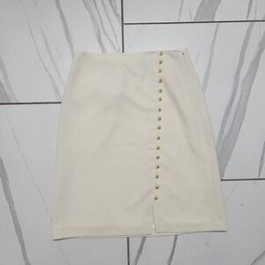 Cream talbots button up skirt winter office wear